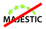 Logotipo de Majestic con estrellas de color incorrecto